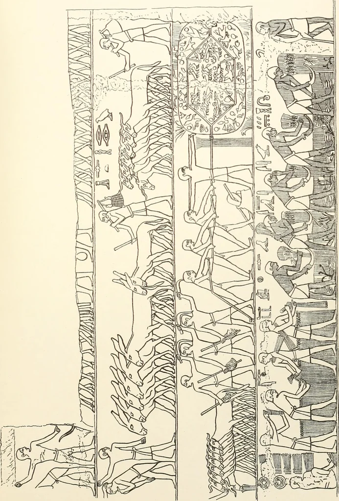 An illustration from Hieroglyphic texts from Egyptian stelae, etc, 1911, leaf 34