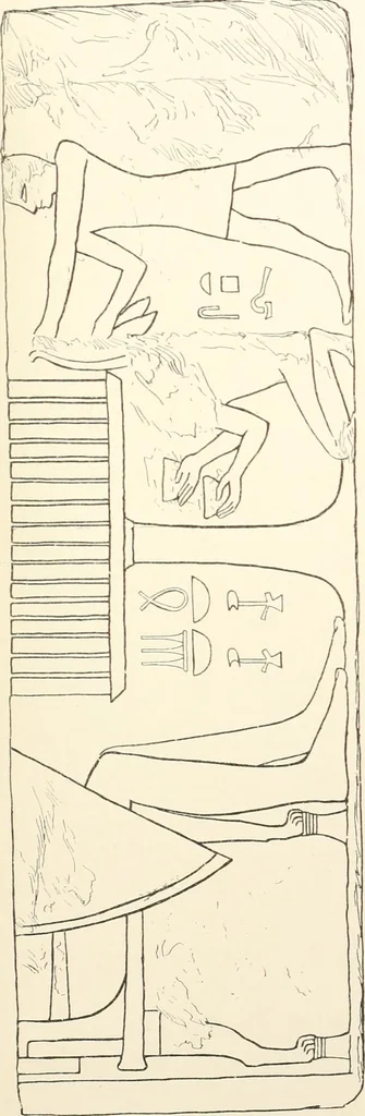 An illustration from Hieroglyphic texts from Egyptian stelae, etc, 1911, leaf 38