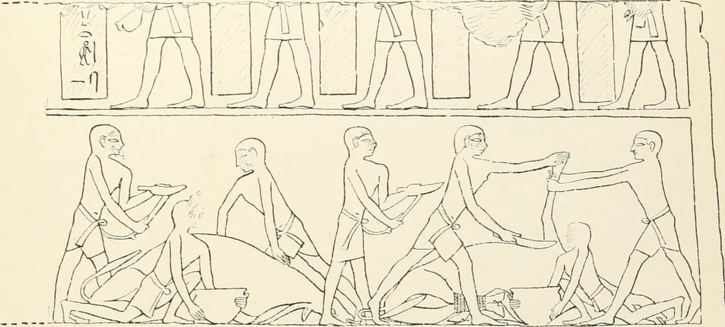 An illustration from Hieroglyphic texts from Egyptian stelae, etc, 1911, leaf 44