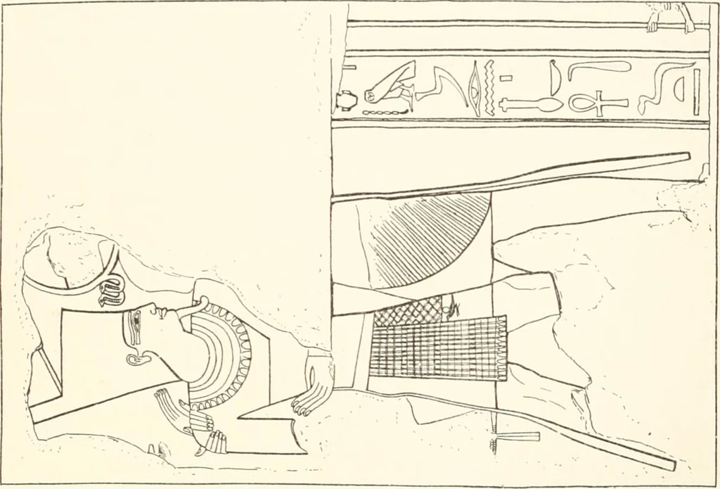An illustration from Hieroglyphic texts from Egyptian stelae, etc, 1911, leaf 56