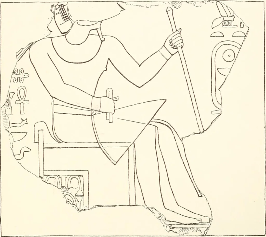 An illustration from Hieroglyphic texts from Egyptian stelae, etc, 1911, leaf 58