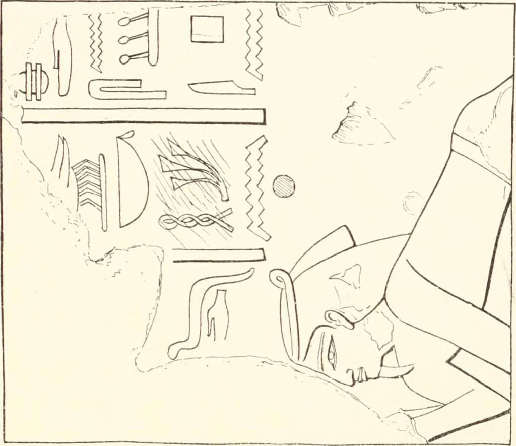 An illustration from Hieroglyphic texts from Egyptian stelae, etc, 1911, leaf 60