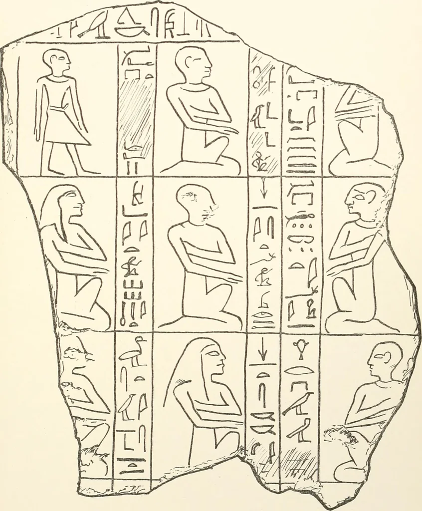 An illustration from Hieroglyphic texts from Egyptian stelae, etc, 1911, leaf 62