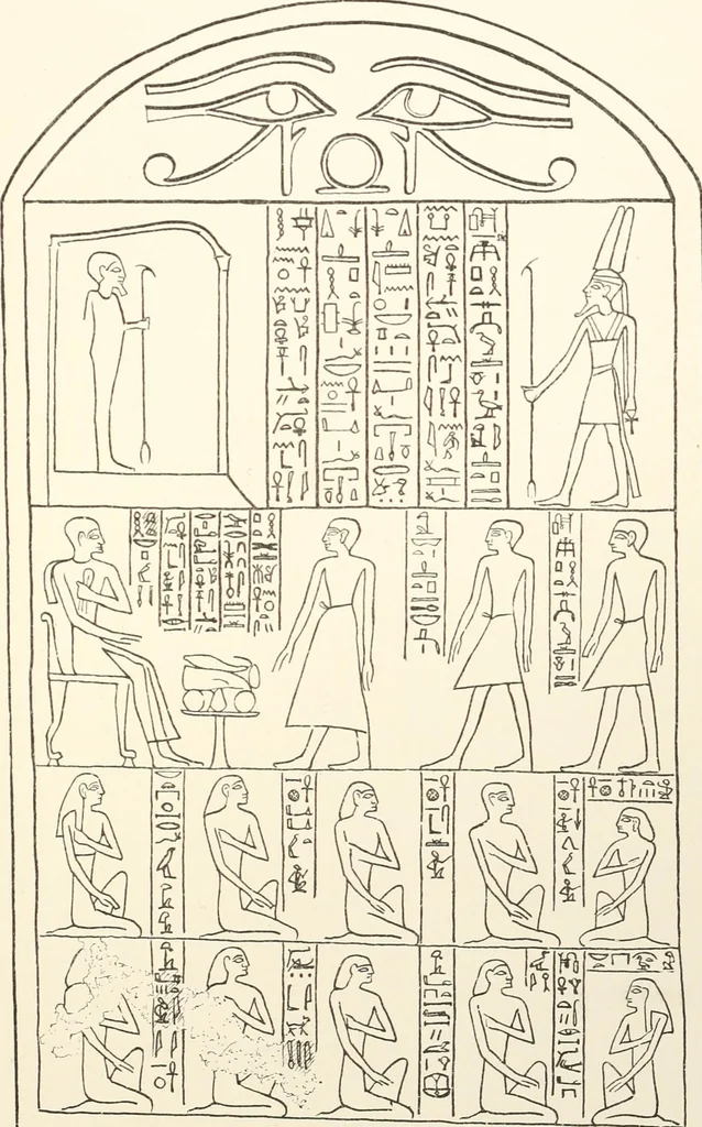 An illustration from Hieroglyphic texts from Egyptian stelae, etc, 1911, leaf 64