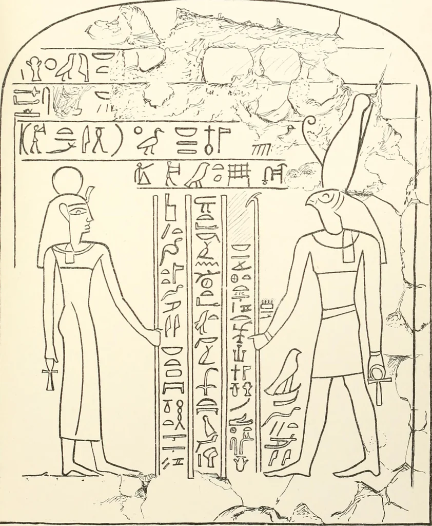 An illustration from Hieroglyphic texts from Egyptian stelae, etc, 1911, leaf 68