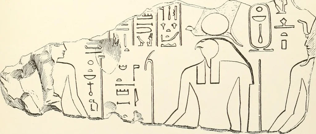 An illustration from Hieroglyphic texts from Egyptian stelae, etc, 1911, leaf 70