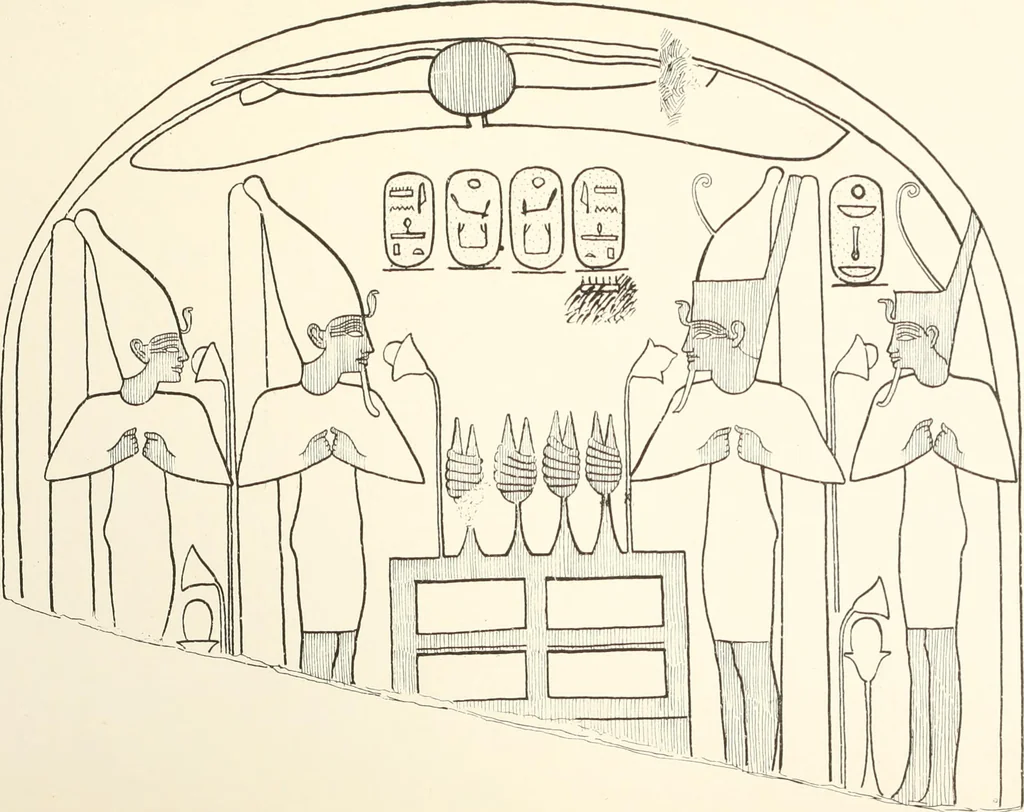 An illustration from Hieroglyphic texts from Egyptian stelae, etc, 1911, leaf 72