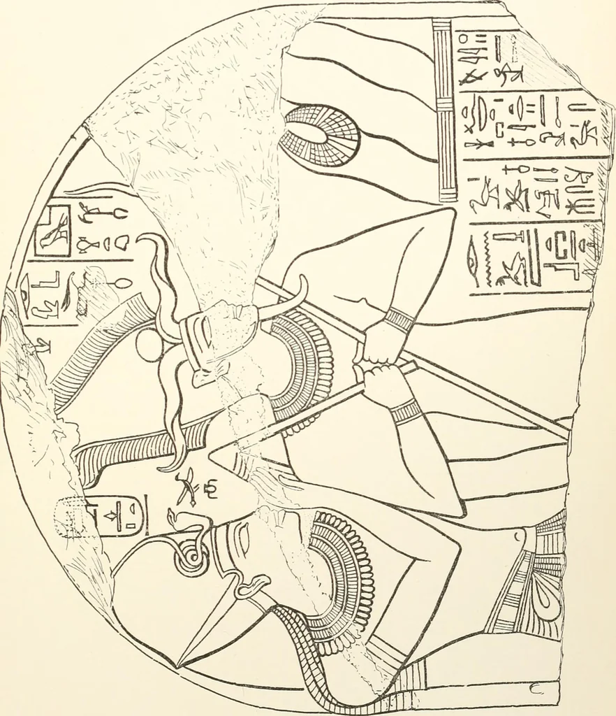 An illustration from Hieroglyphic texts from Egyptian stelae, etc, 1911, leaf 74