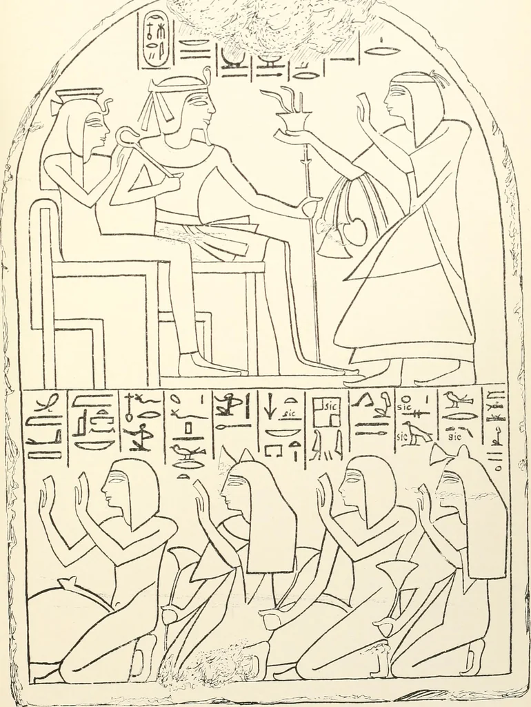 An illustration from Hieroglyphic texts from Egyptian stelae, etc, 1911, leaf 82