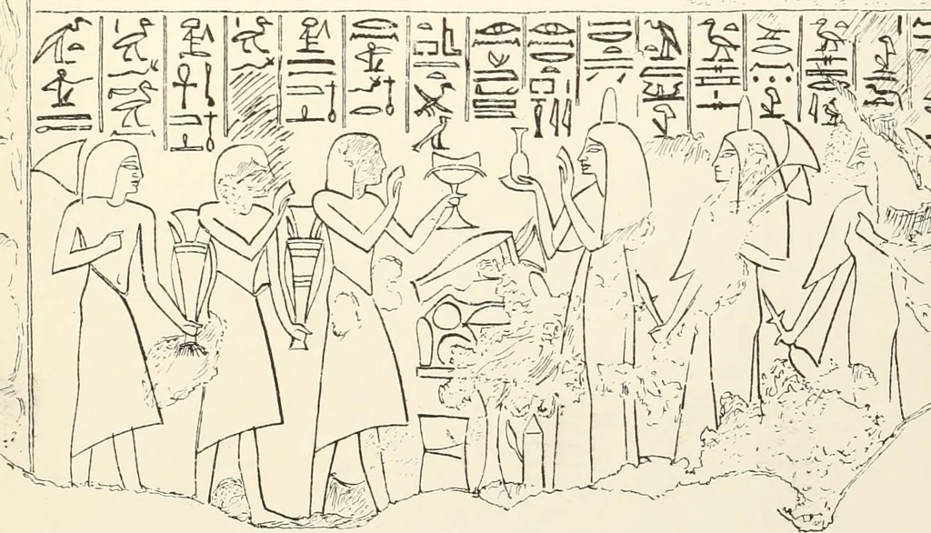 An illustration from Hieroglyphic texts from Egyptian stelae, etc, 1911, leaf 84
