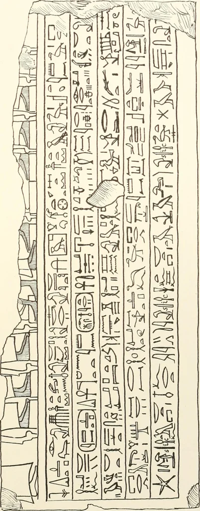 An illustration from Hieroglyphic texts from Egyptian stelae, etc, 1911, leaf 90