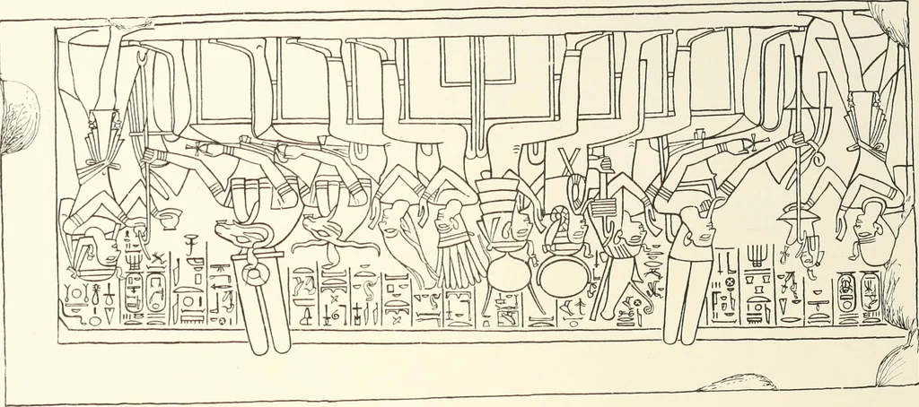 An illustration from Hieroglyphic texts from Egyptian stelae, etc, 1911, leaf 96