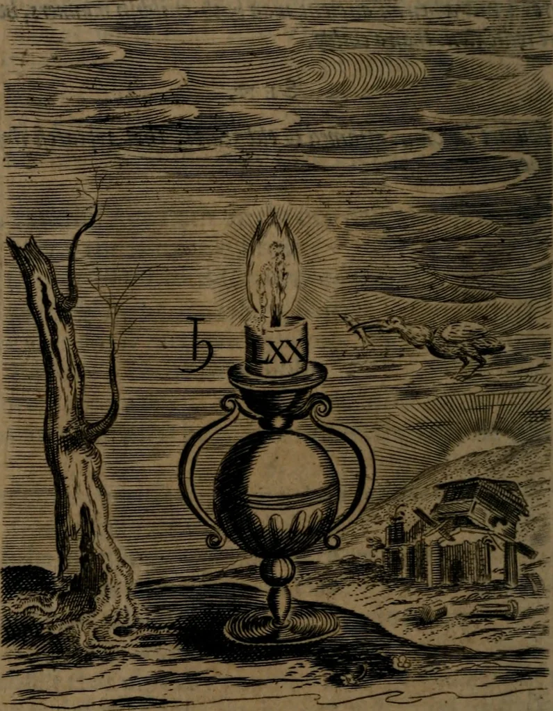 An illustration from Hieroglyphikes of the life of man, 1638, leaf 77