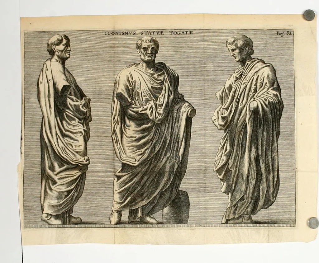 An illustration from Hieronymi Bossii De toga romana commentarius, 1671, leaf 88