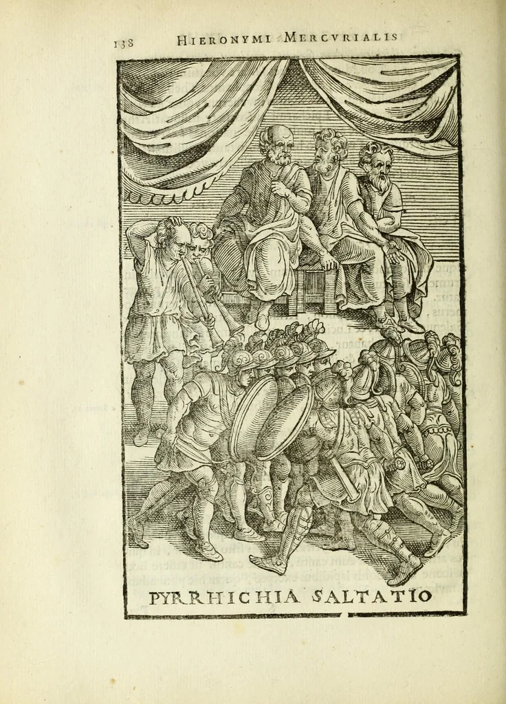 An illustration from Hieronymi Mercurialis Foroliviensis De arte gymnastica libri sex : in quibus exercitationum omnium vetustarum genera, loca, modi, facultates, & quidquid denique ad corporis humani exercitationes pertinet diligenter explicatur, 1672, leaf 160