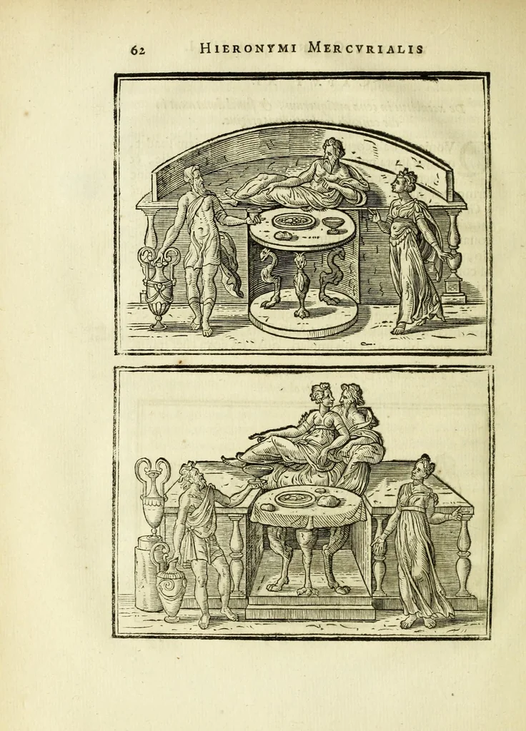An illustration from Hieronymi Mercurialis Foroliviensis De arte gymnastica libri sex : in quibus exercitationum omnium vetustarum genera, loca, modi, facultates, & quidquid denique ad corporis humani exercitationes pertinet diligenter explicatur, 1672, leaf 82