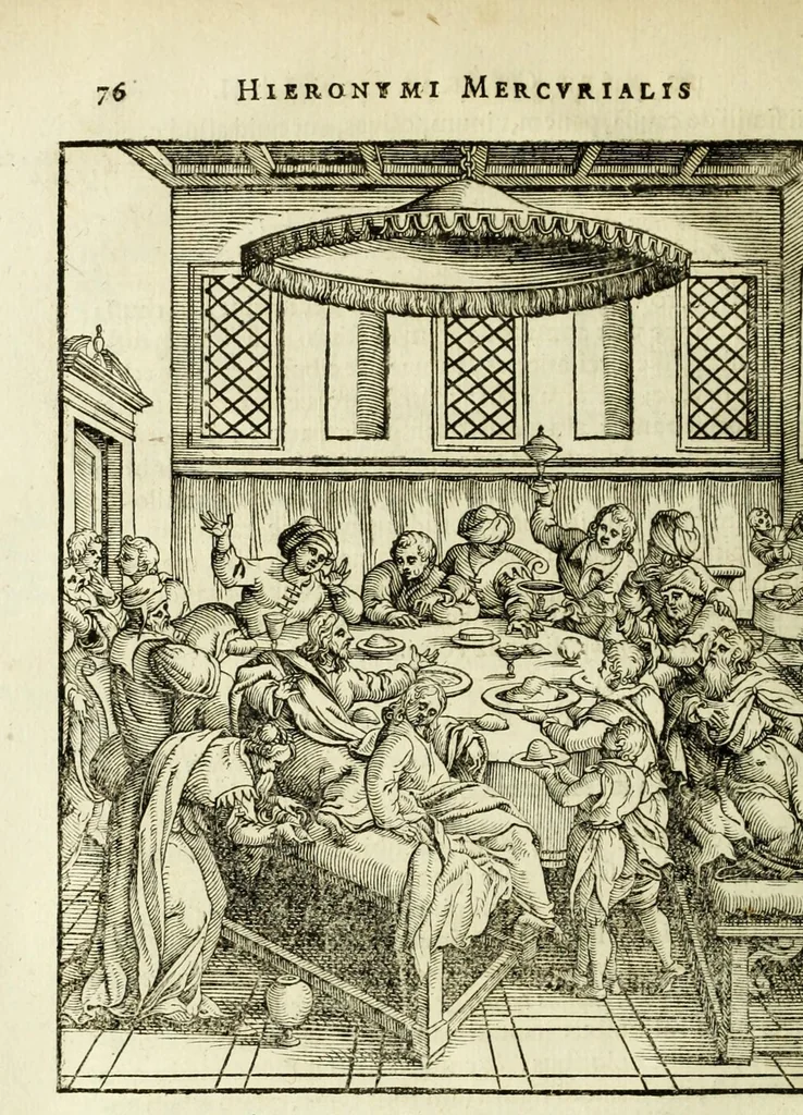 An illustration from Hieronymi Mercurialis Foroliviensis De arte gymnastica libri sex : in quibus exercitationum omnium vetustarum genera, loca, modi, facultates, & quidquid denique ad corporis humani exercitationes pertinet diligenter explicatur, 1672, leaf 96