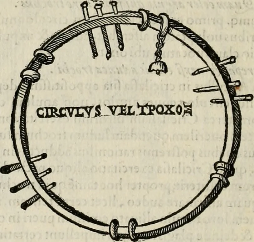 An illustration from Hieronymi Mercvrialis De arte gymnastica libri sex : in quibus exercitationum omnium vetustarum genera, loca, modi, facultates, & quidquid deniq. ad corporis humani exercitationes pertinet, diligenter explicatur .., 1573, leaf 185
