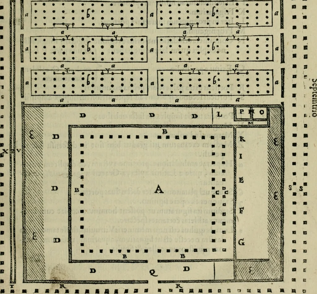 An illustration from Hieronymi Mercvrialis De arte gymnastica libri sex : in quibus exercitationum omnium vetustarum genera, loca, modi, facultates, & quidquid deniq. ad corporis humani exercitationes pertinet, diligenter explicatur .., 1573, leaf 38