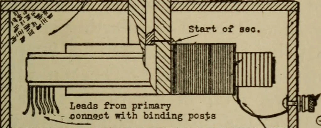 An illustration from High frequency apparatus, design, construction and practical application; a practical treatise for electrical engineers, electricans, physicians, students and experimenters, 1920, leaf 100