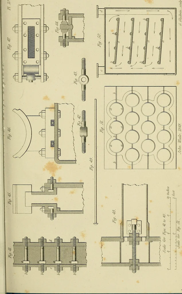 An illustration from The high-pressure steam engine : an exposition of its comparative merits, and an essay towards an improved system of construction, adapted especially to secure safety and economy in its use, 1847, leaf 345