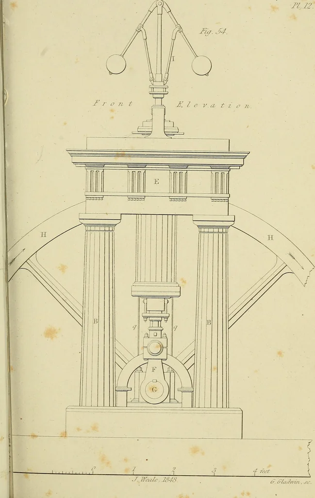 An illustration from The high-pressure steam engine : an exposition of its comparative merits, and an essay towards an improved system of construction, adapted especially to secure safety and economy in its use, 1847, leaf 349