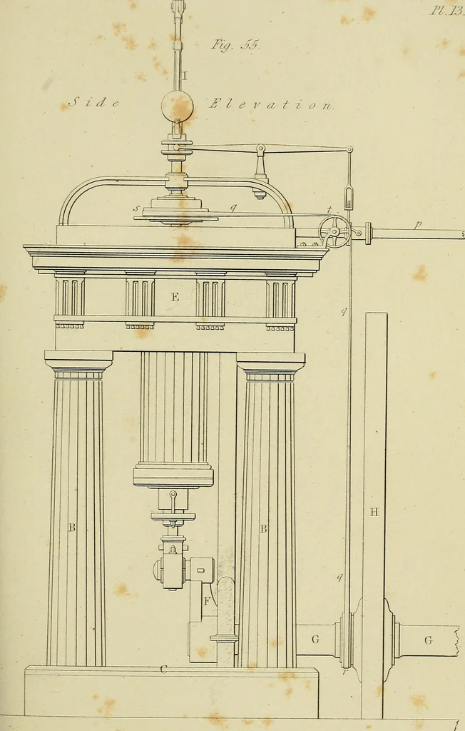 An illustration from The high-pressure steam engine : an exposition of its comparative merits, and an essay towards an improved system of construction, adapted especially to secure safety and economy in its use, 1847, leaf 351