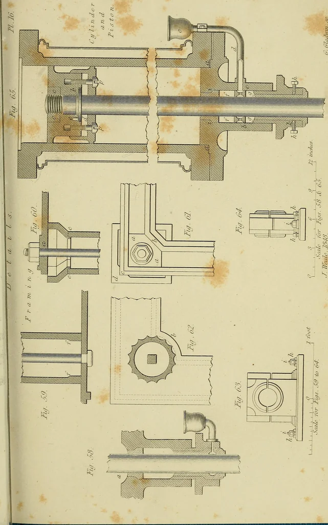 An illustration from The high-pressure steam engine : an exposition of its comparative merits, and an essay towards an improved system of construction, adapted especially to secure safety and economy in its use, 1847, leaf 357