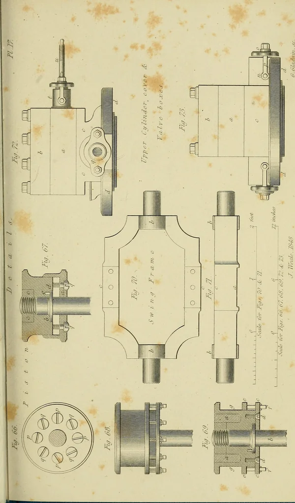 An illustration from The high-pressure steam engine : an exposition of its comparative merits, and an essay towards an improved system of construction, adapted especially to secure safety and economy in its use, 1847, leaf 359