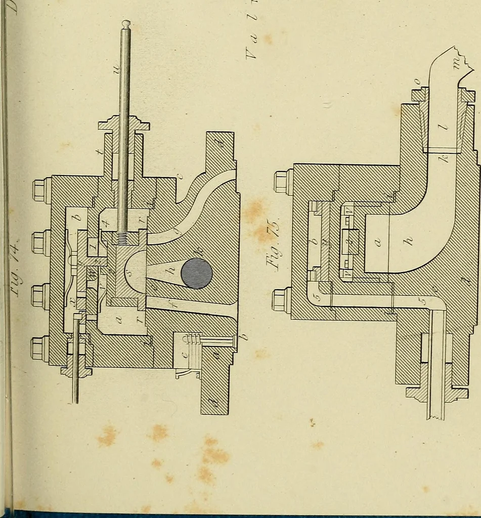 An illustration from The high-pressure steam engine : an exposition of its comparative merits, and an essay towards an improved system of construction, adapted especially to secure safety and economy in its use, 1847, leaf 361