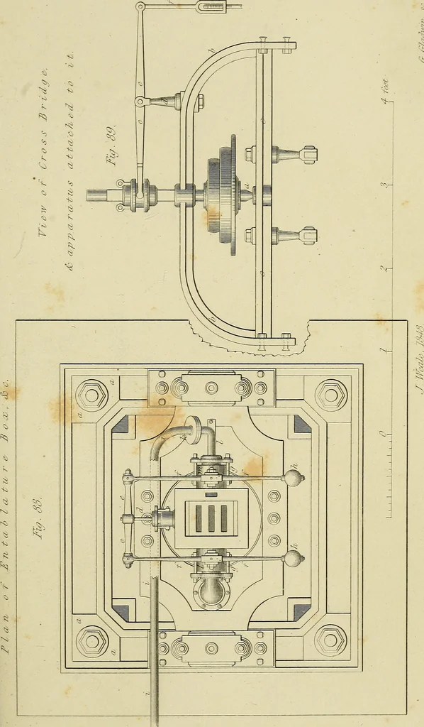 An illustration from The high-pressure steam engine : an exposition of its comparative merits, and an essay towards an improved system of construction, adapted especially to secure safety and economy in its use, 1847, leaf 363