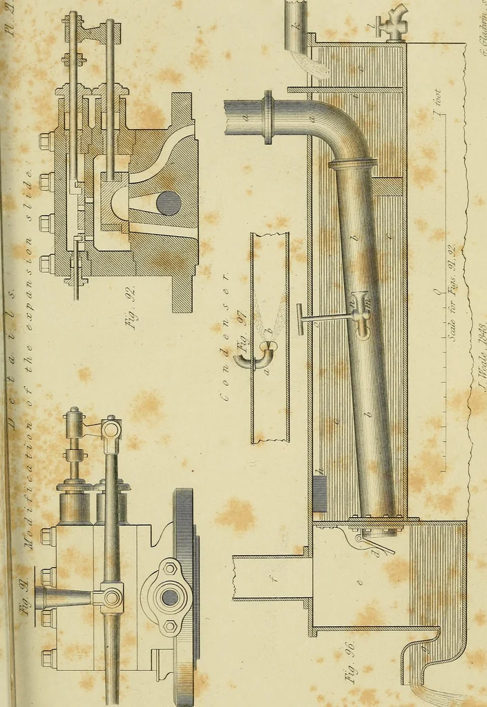 An illustration from The high-pressure steam engine : an exposition of its comparative merits, and an essay towards an improved system of construction, adapted especially to secure safety and economy in its use, 1847, leaf 367