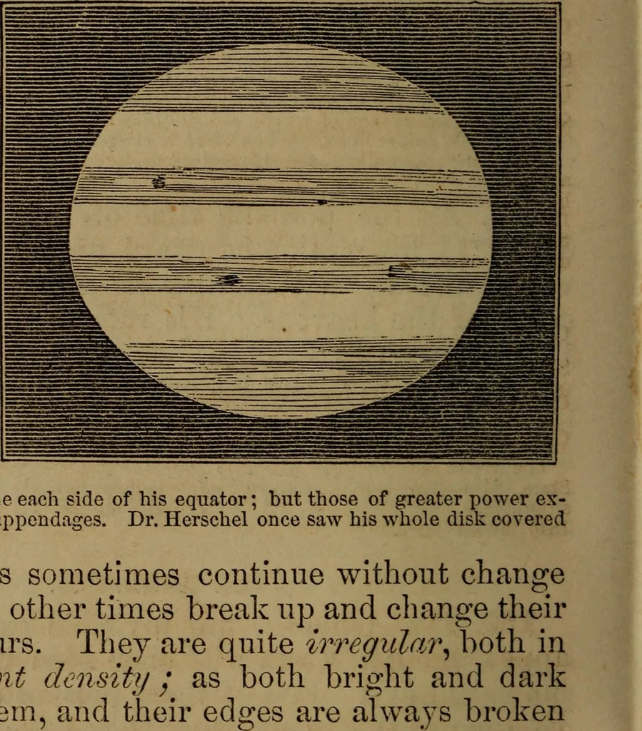 An illustration from A high-school astronomy: in which the descriptive, physical, and practical are combined .., 1853, leaf 92