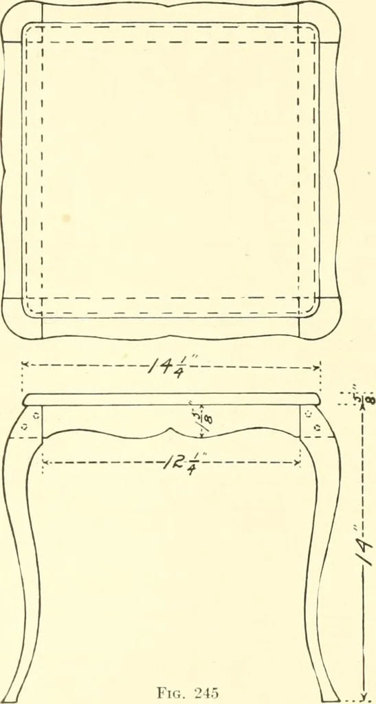 An illustration from High school manual training course in woodwork, including cost of equipment and supplies and studies on trees and wood, 1905, leaf 137