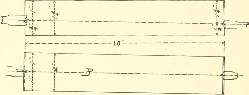 An illustration from High school manual training course in woodwork, including cost of equipment and supplies and studies on trees and wood, 1905, leaf 187