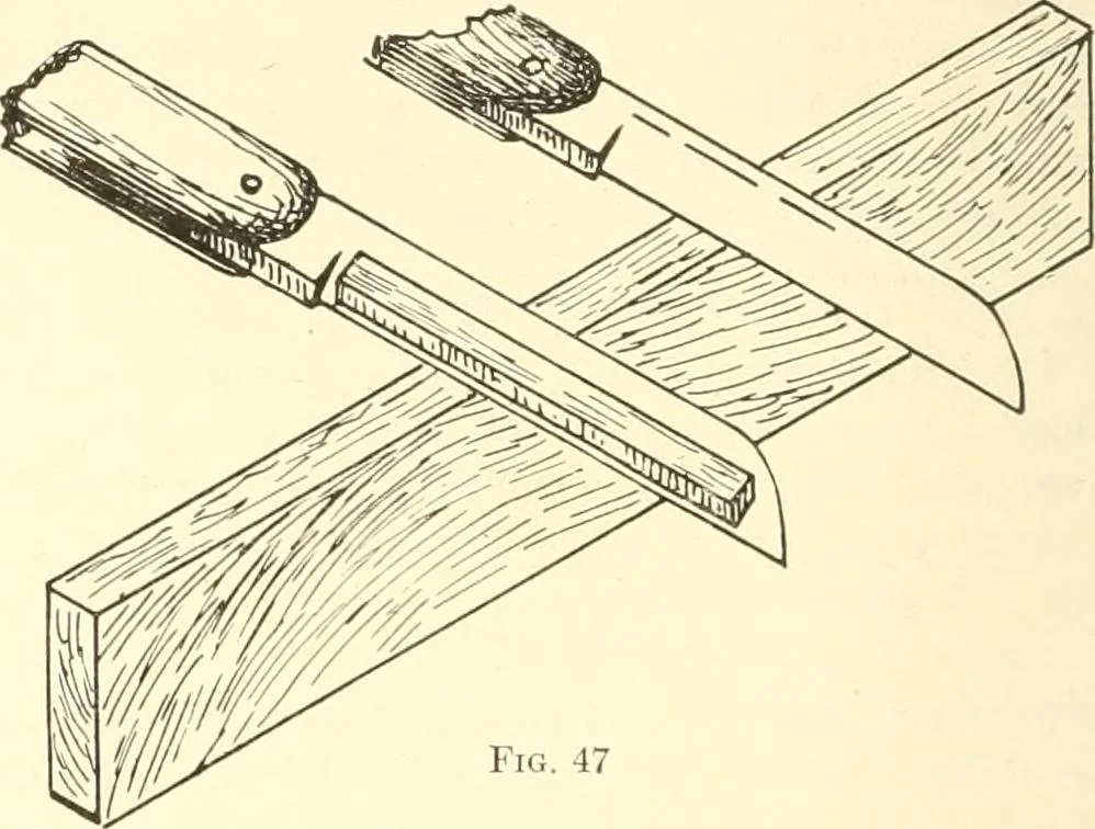 An illustration from High school manual training course in woodwork, including cost of equipment and supplies and studies on trees and wood, 1905, leaf 44