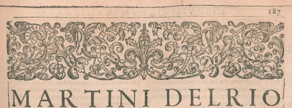 An illustration from Disqvisitionvm magicarvm libri sex. Qvibvs continetvr accvrata cvriosarvm artivm, & vanarvm svperstitionum confutatio vtilis theologis, iurisconsultis, medicis, philologis / Auctore Martino Del Rio. Prodit opus vltimis curis longe & auctius. Et castigatius, 1608, leaf 219