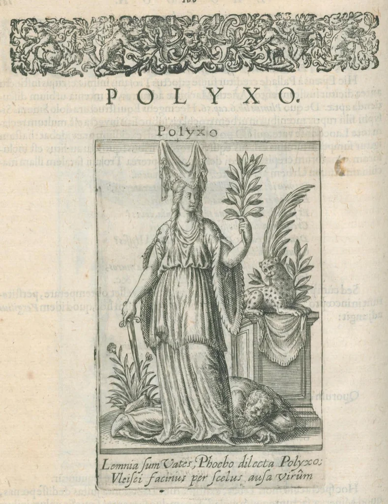 An illustration from Tractatus posthumus Jani Jacobi Boissardi Vesvuntini de divinatione et magicis præstigiis: quarum veritas ac vanitas solidè exponitur per descriptionem deorum fatidicorum qui olim responsa dederunt; eorundemque prophetarum, sacerdotum, Phoebadum, Sibyllarum et divinorum qui priscis temporibus celebres oraculis exstiterunt / Adjunctis simul omnium effigiebus, ab ipso autore ... delineatis ; jam ... æri incisis per Joh. Theodor. de Bry, 1611, leaf 226