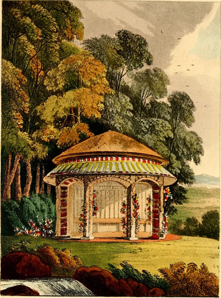 An illustration from Hints on ornamental gardening : consisting of a series of designs for garden buildings, useful and decorative gates, fences, railroads, &c., accompanied by observations on the principles and theory of rural improvement, interspersed with occasional remarks on rural architecture., 1823, leaf 117