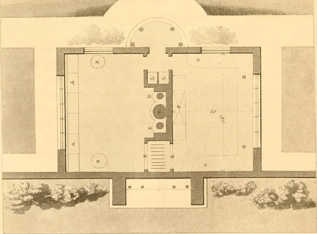 An illustration from Hints on ornamental gardening : consisting of a series of designs for garden buildings, useful and decorative gates, fences, railroads, &c., accompanied by observations on the principles and theory of rural improvement, interspersed with occasional remarks on rural architecture., 1823, leaf 122
