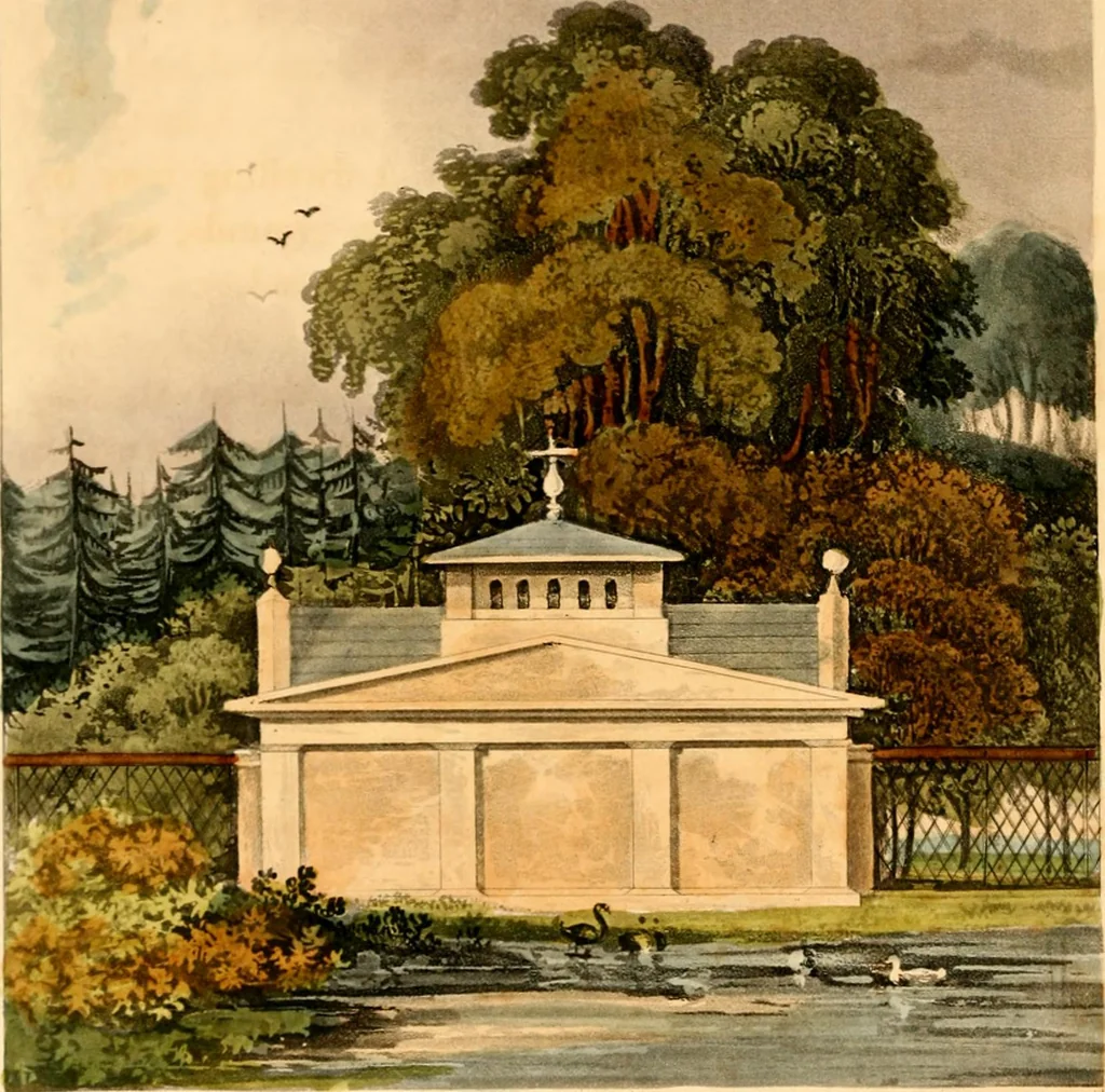 An illustration from Hints on ornamental gardening : consisting of a series of designs for garden buildings, useful and decorative gates, fences, railroads, &c., accompanied by observations on the principles and theory of rural improvement, interspersed with occasional remarks on rural architecture., 1823, leaf 126