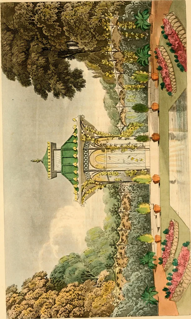 An illustration from Hints on ornamental gardening : consisting of a series of designs for garden buildings, useful and decorative gates, fences, railroads, &c., accompanied by observations on the principles and theory of rural improvement, interspersed with occasional remarks on rural architecture., 1823, leaf 148