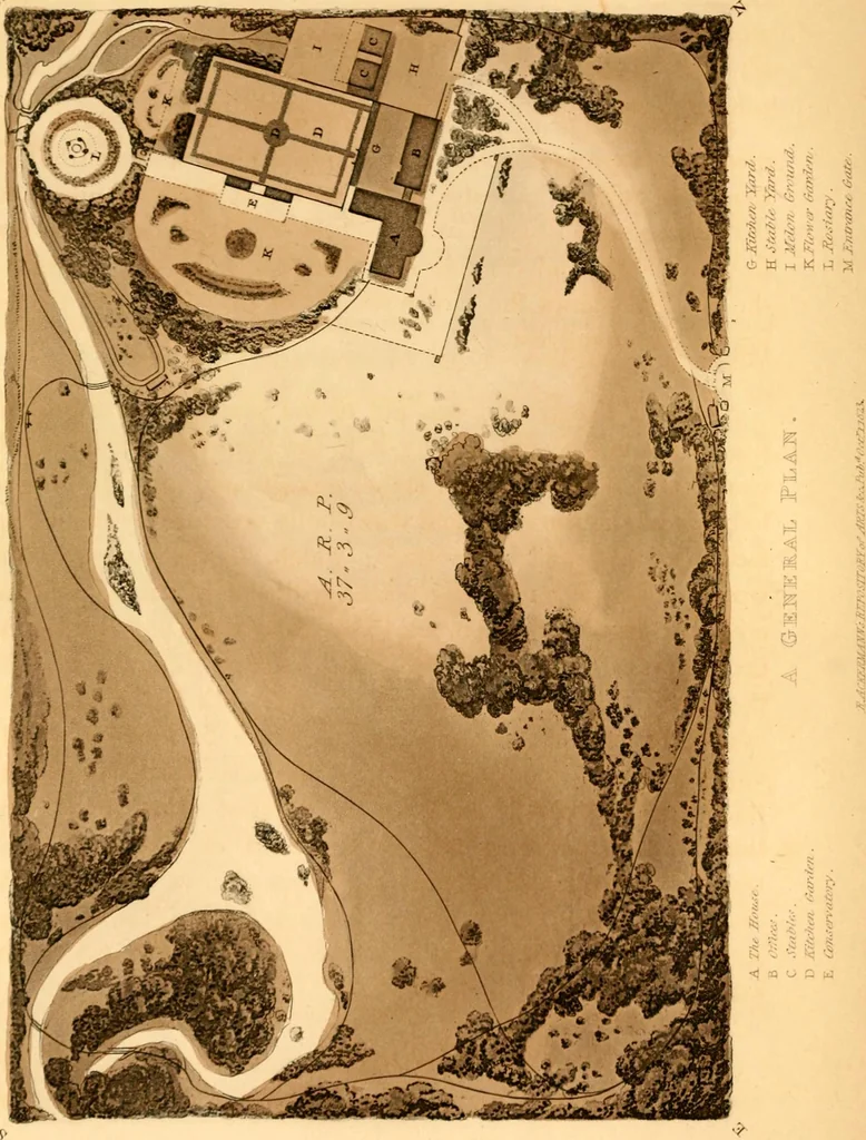 An illustration from Hints on ornamental gardening : consisting of a series of designs for garden buildings, useful and decorative gates, fences, railroads, &c., accompanied by observations on the principles and theory of rural improvement, interspersed with occasional remarks on rural architecture., 1823, leaf 44