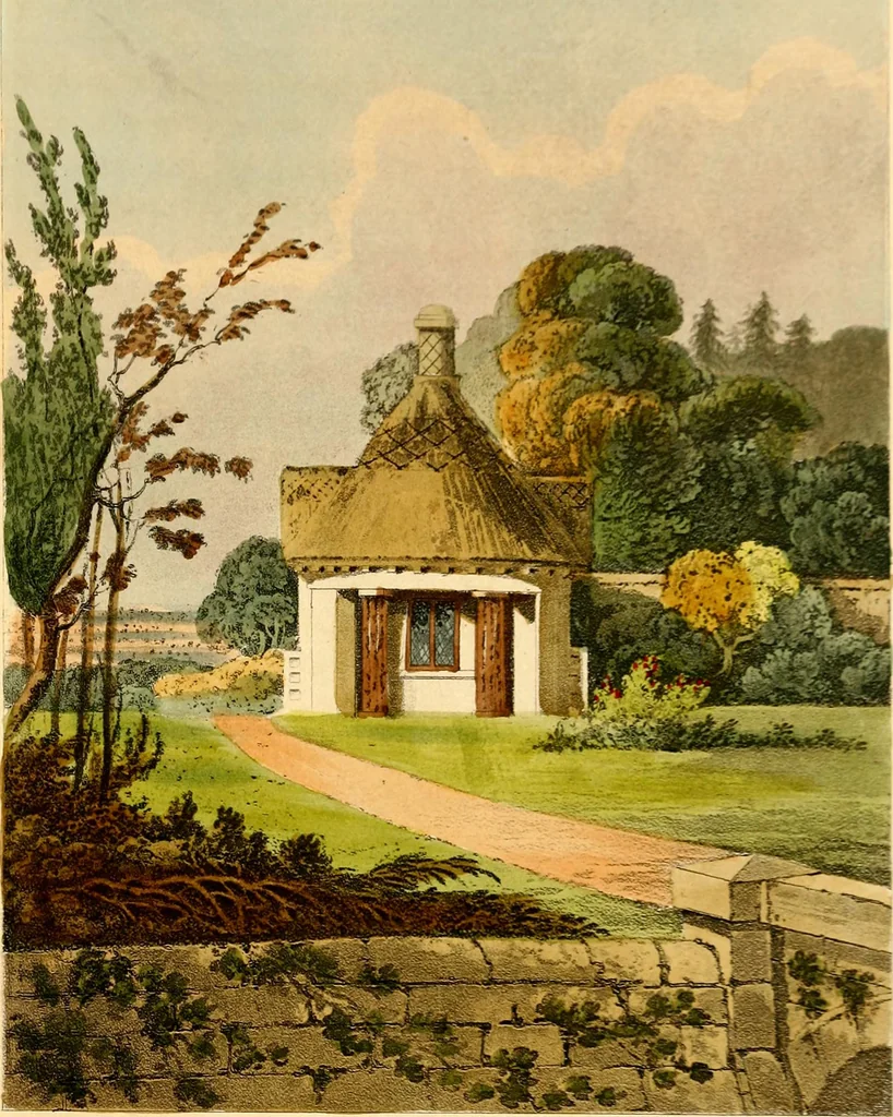 An illustration from Hints on ornamental gardening : consisting of a series of designs for garden buildings, useful and decorative gates, fences, railroads, &c., accompanied by observations on the principles and theory of rural improvement, interspersed with occasional remarks on rural architecture., 1823, leaf 61