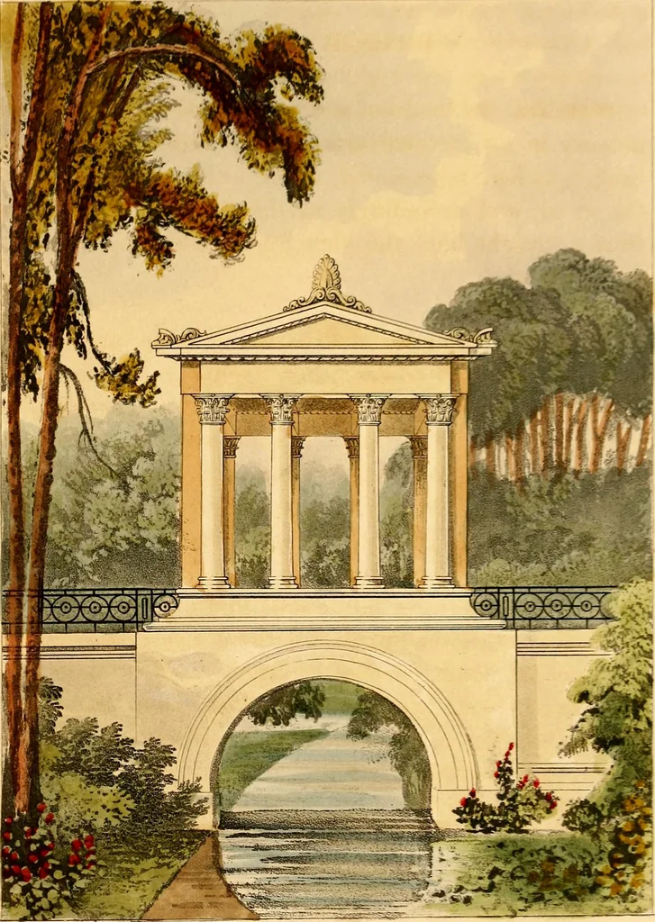 An illustration from Hints on ornamental gardening : consisting of a series of designs for garden buildings, useful and decorative gates, fences, railroads, &c., accompanied by observations on the principles and theory of rural improvement, interspersed with occasional remarks on rural architecture., 1823, leaf 87
