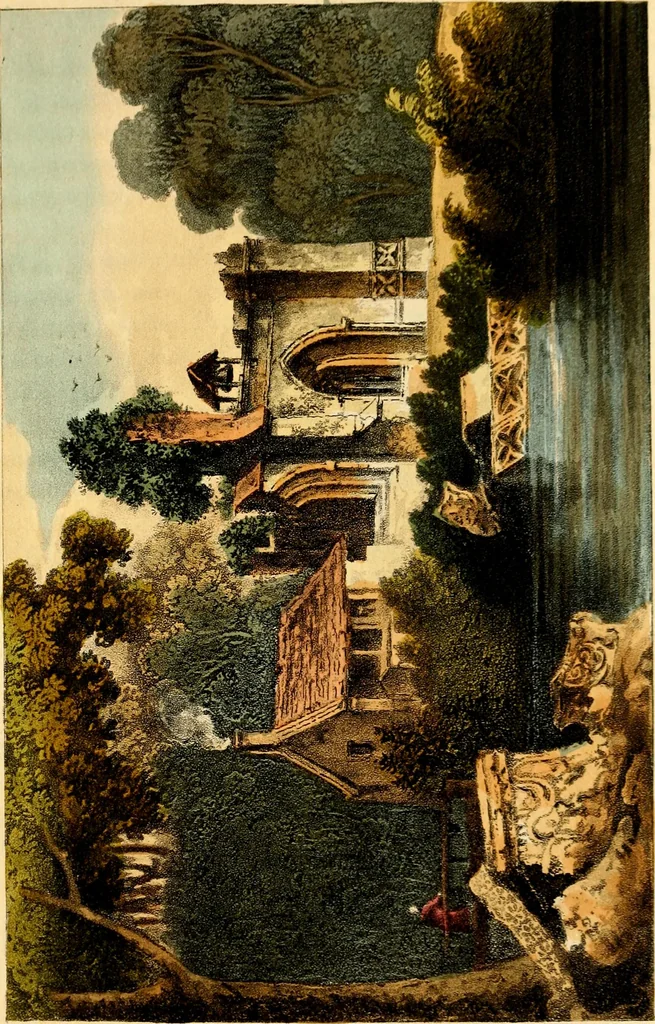 An illustration from Hints on ornamental gardening : consisting of a series of designs for garden buildings, useful and decorative gates, fences, railroads, &c., accompanied by observations on the principles and theory of rural improvement, interspersed with occasional remarks on rural architecture., 1823, leaf 95