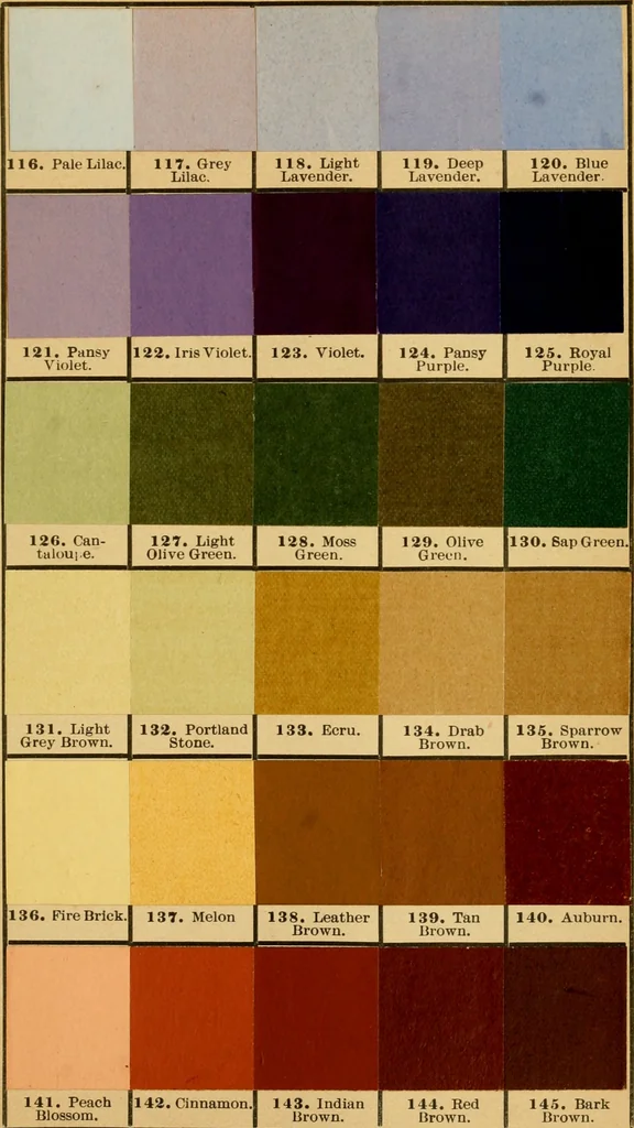 An illustration from Hints on tints and how to mix them : illustrated by one hundred and seventy-five specimens of tints, with an introductory essay on color and colors by Henry Leidel., 1893, leaf 54
