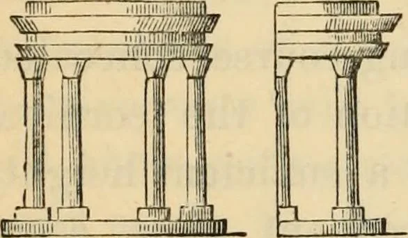 An illustration from Hints to young architects, comprising advice to those who, while yet at school, are destined to the profession, to such as, having passed their pupilage, are about to travel and to those who, having completed their education, are about to practise, together with a model specification involving a great variety of instructive and suggestive matter, 1887, leaf 77