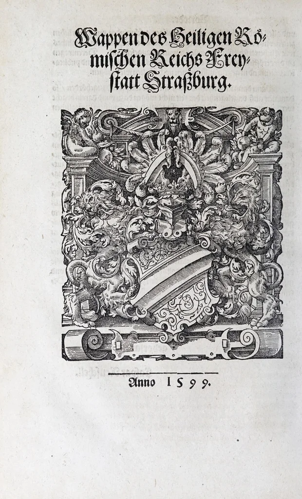 An illustration from Hippopronia : grundtlicher vnnd eigentlicher Bericht inn zwey Bücher verfasset : erstlichen, von Art vnd Eygenschafft der Pferde, wie die auff allerhand vnd vilfaltige Manieren vnd Weisen zu zeumen vnnd abzurichten : mit darzu gehöriger Mundstucken vnd Stangen, vff vnd Abrisse vnd andern künstlichen Figurẽ vorgebildt : so dann fürs ander von derselben Zufäll vnnd Kranckheiten, auch bewehrter Mittel, Curation vnd heilsamen Artzneyen gegründte Beschreibung : alles durch langwirige Erfahrung ... zusam̃en gebracht, vnd ... vor Jaren in Truck verfertigt, 1599, leaf 8