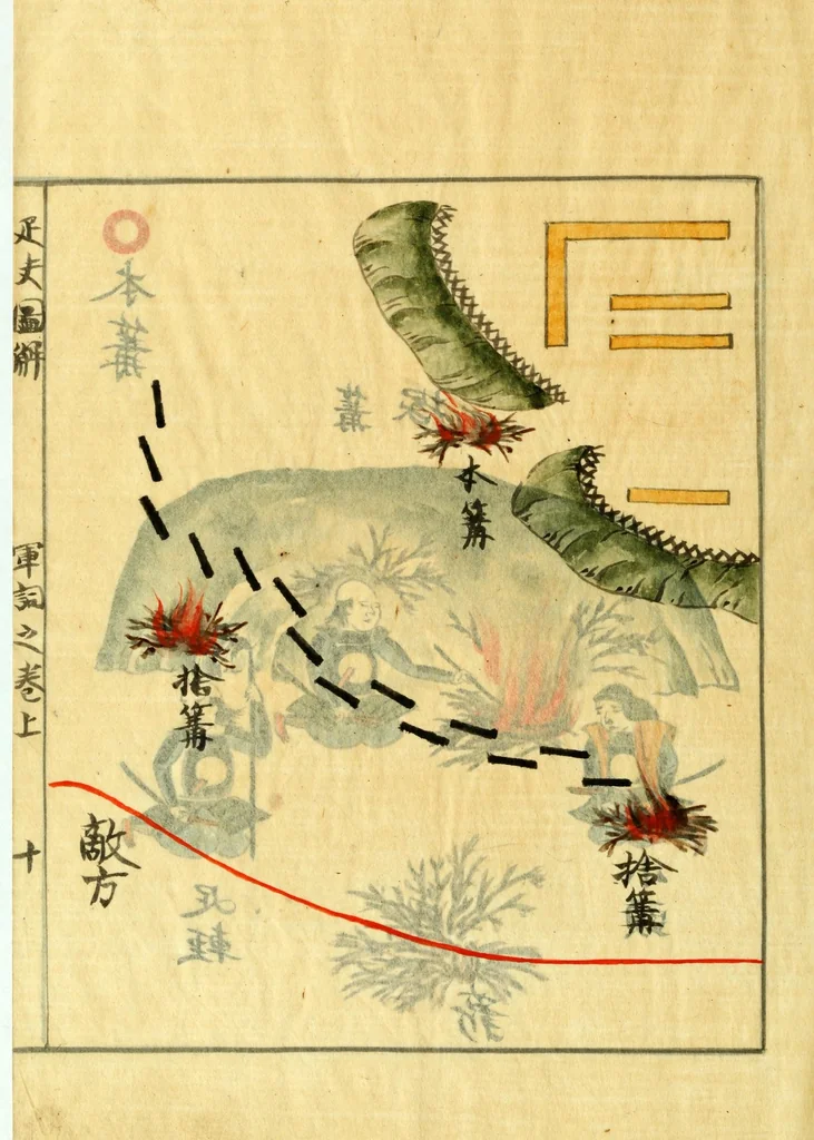 An illustration from Hippu zukai : gunshi no maki, 1716, leaf 23